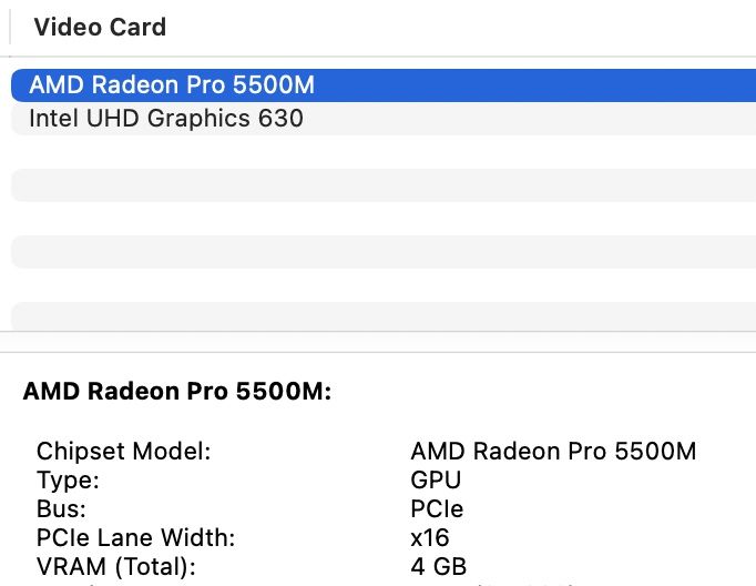 MacBook Pro 16 2019 i9 32Gb 1Tb Radeon 5500 4Gb 82%