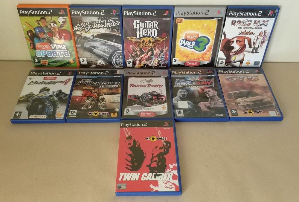 Jogos PS2 (Need for Speed, Guitar Hero, Eye Toy, etc)