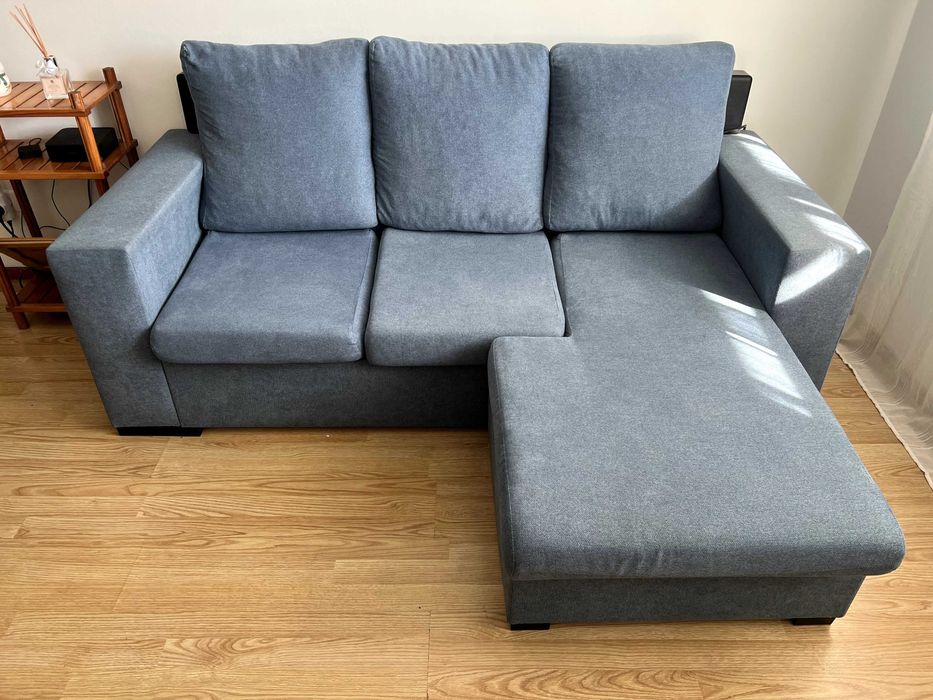 Sofá 3 Lugares com Chaise Longue - Excelente Estado