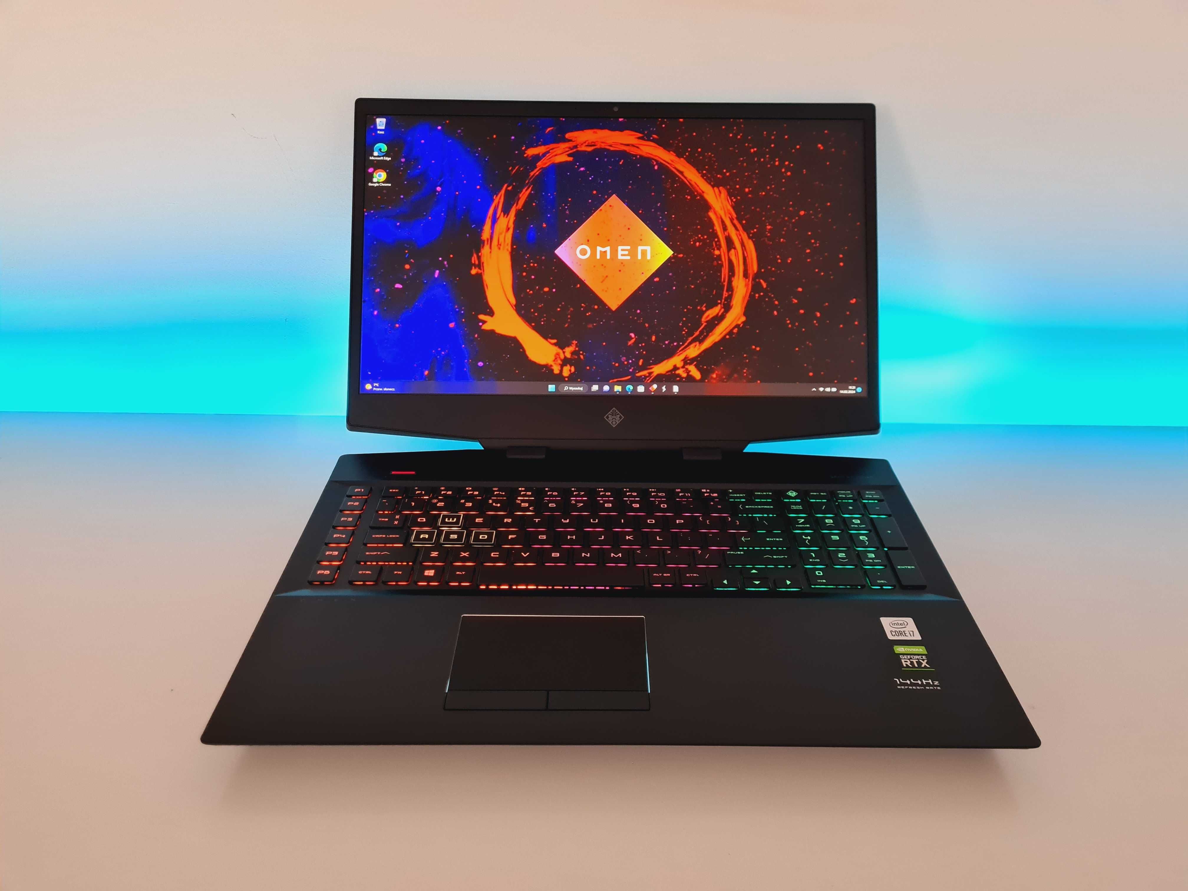 Gamingowy HP Omen 17" i7-10th 16GB RTX2070 laptop do