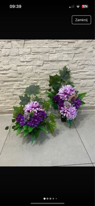 Kompozycja kwiatowa na cmentarz, stroik na grób, kwiaty na pomnik