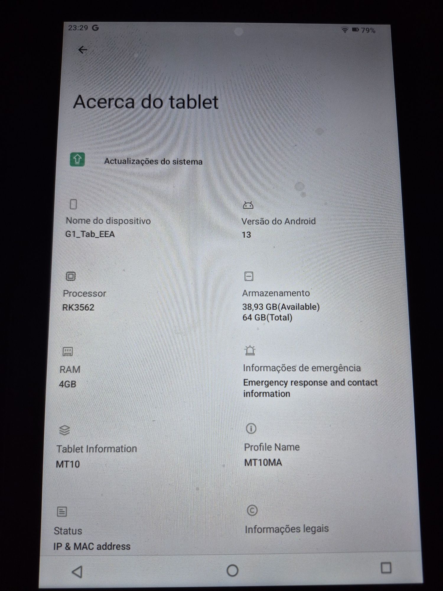 Tablet semi-novo com 4gb de ram e 64gb de armazenamento
