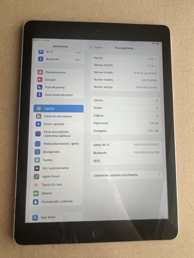 Ipad 6 generacji 128gb