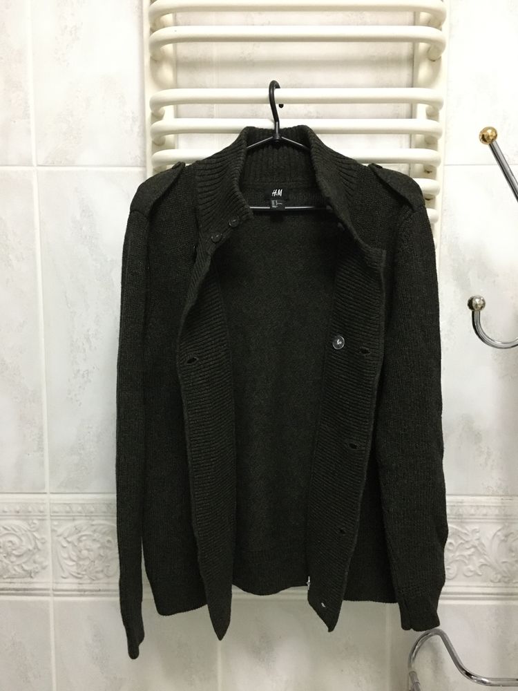 Sweter H&M rozpinany ciemna zieleń