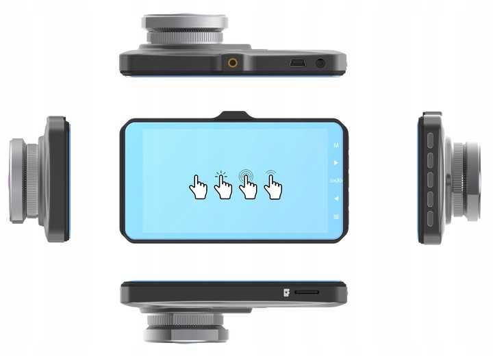 ZESTAW Kamera przód tył na szybę video rejestrator 1080p POLSKIE menu