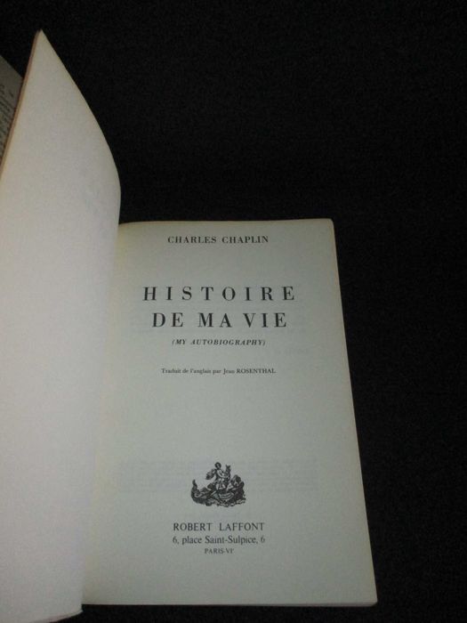 Livro Histoire de ma vie Charles Chaplin Autobiografia