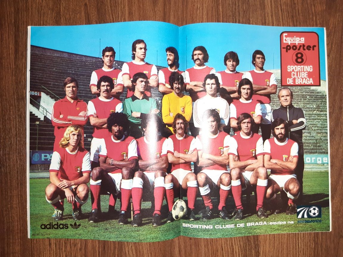 Revista futebol Equipa No 14 Abril 1976, poster SC Braga - Nova