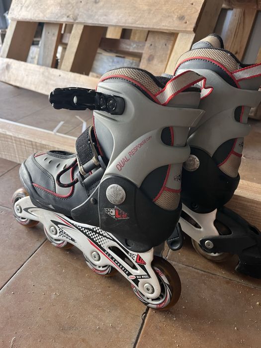 Patins ajustáveis BSquare (tamanho 36–39) e suas porteçoes