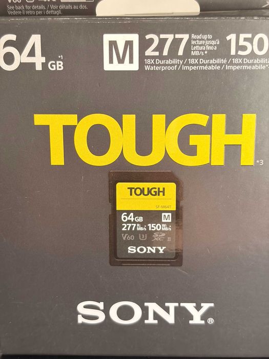 Cartao de Memoria Sony Tough 64gb V60 Novo Selado