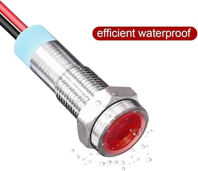 5 sztuk 0,315 cala LED Metalowa lampka kontrolna AC/DC 12-24 V (233b)