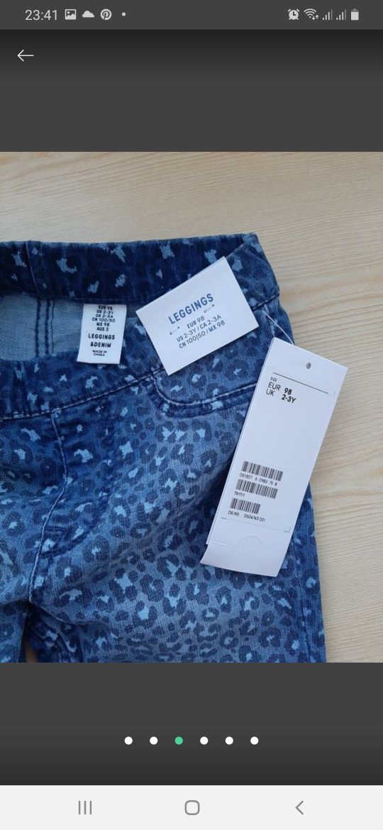 Штаны, джинсы, легинсы H&M НОВЫЕ, оригинал Германия, р. 98