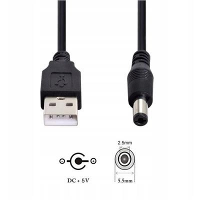 Kabel zasilający Ładowarka USB DC 5.5-2.5mm 5V