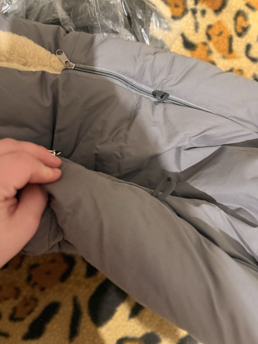 Зимовий конверт-чохол на овчині для дитячої коляски або санок