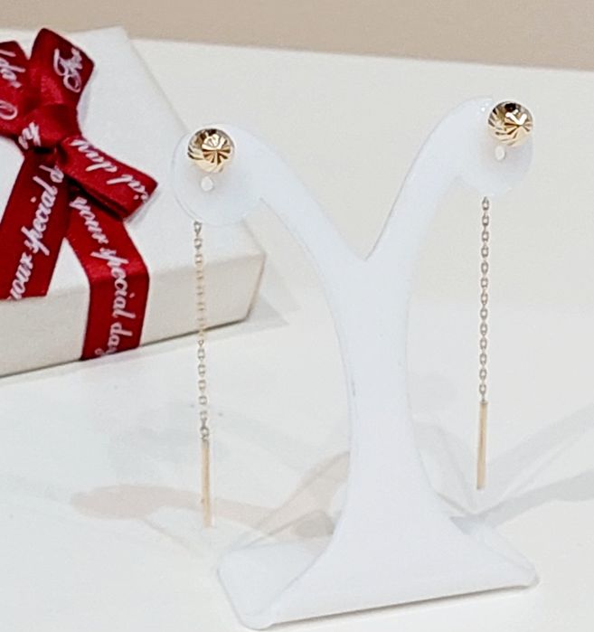 Kolczyki złote przeciągane Próba 585