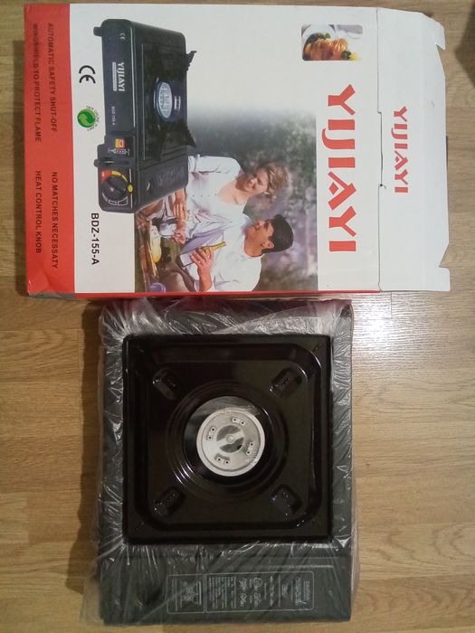 Портативна газова плита з однією комфоркою під газовий балончик