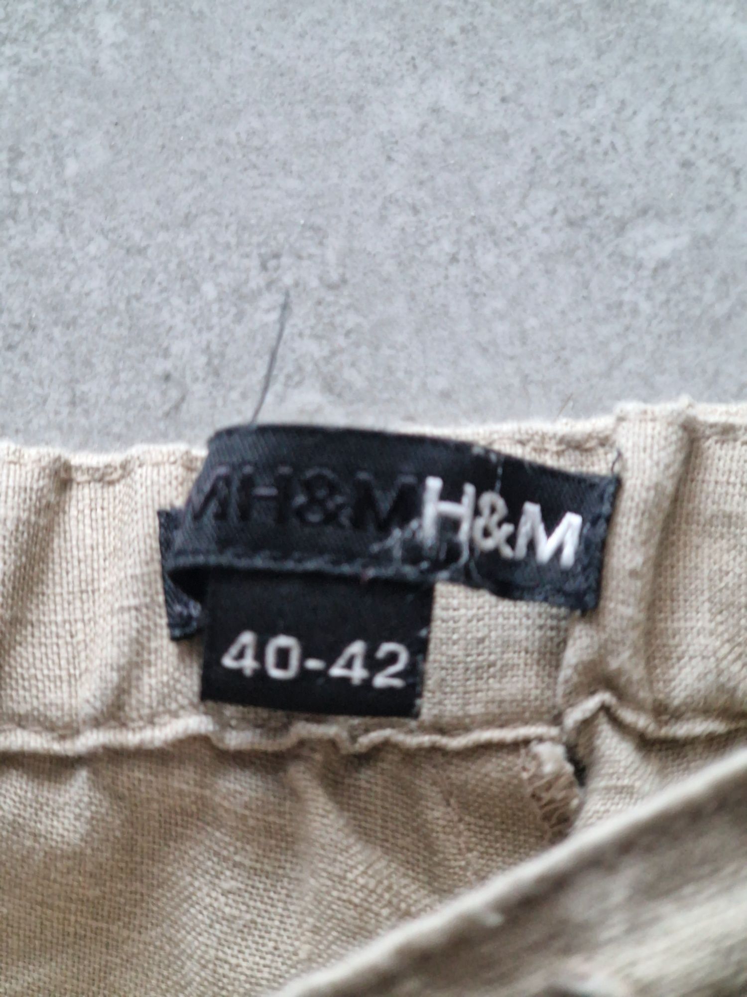 Szerokie spodnie lniane L xL 100% len h&M