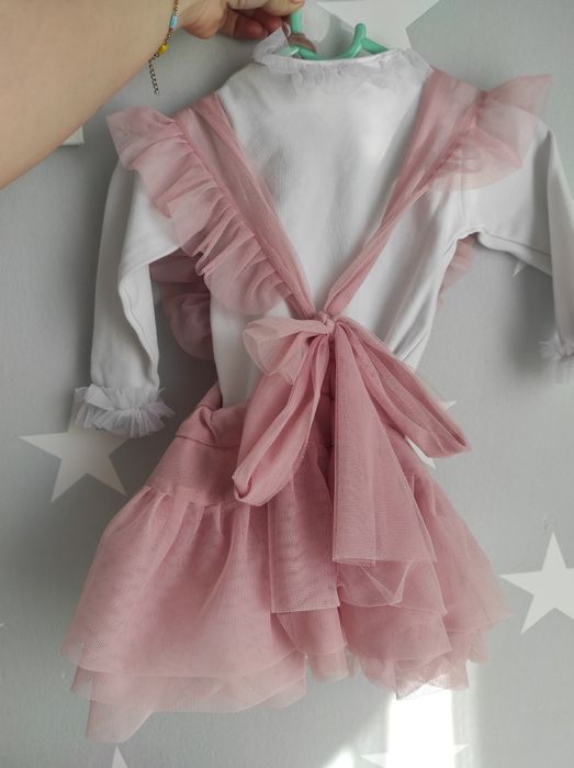 Sukienka na roczek+ body + rajstopki