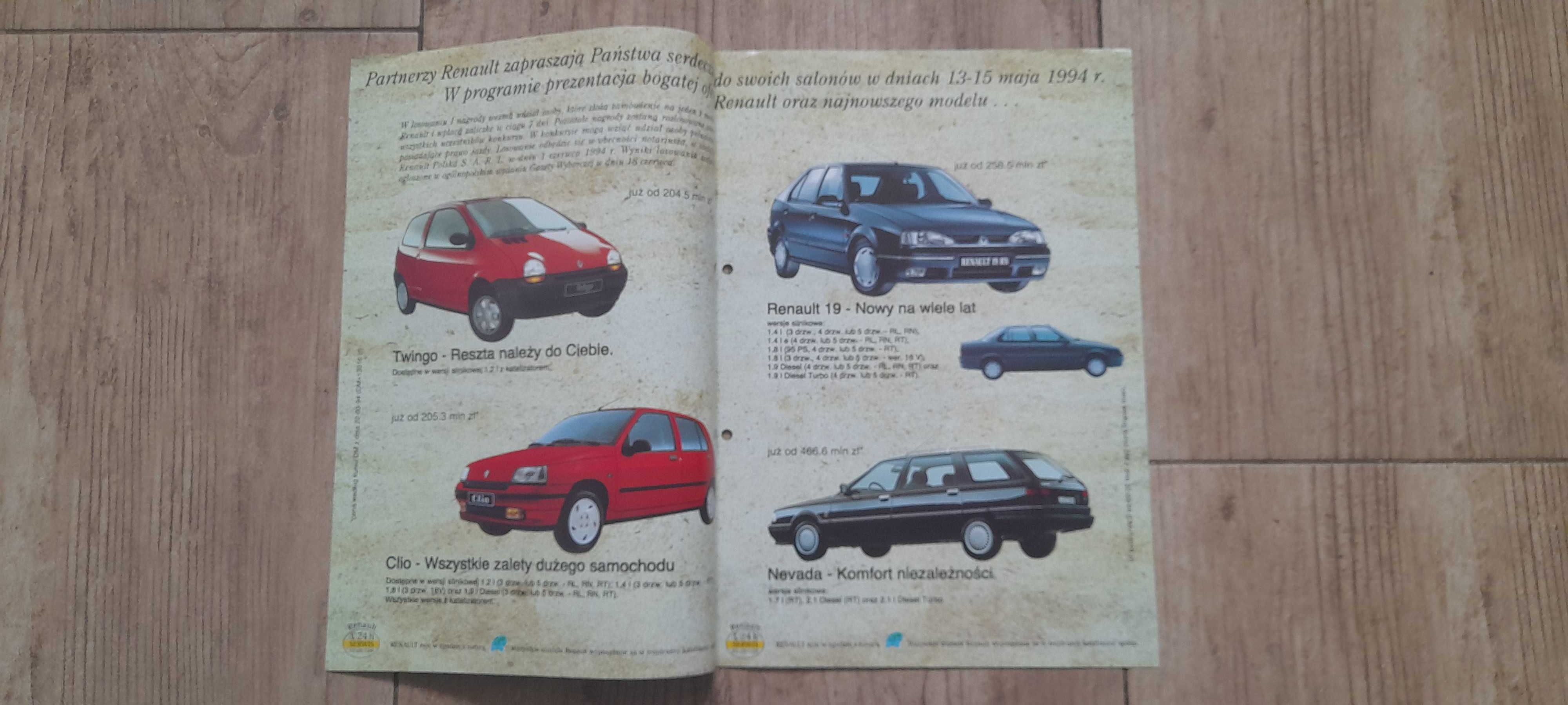 Renault dni otwartych drzwi 1994 prospekt polskojęzyczny, unikat