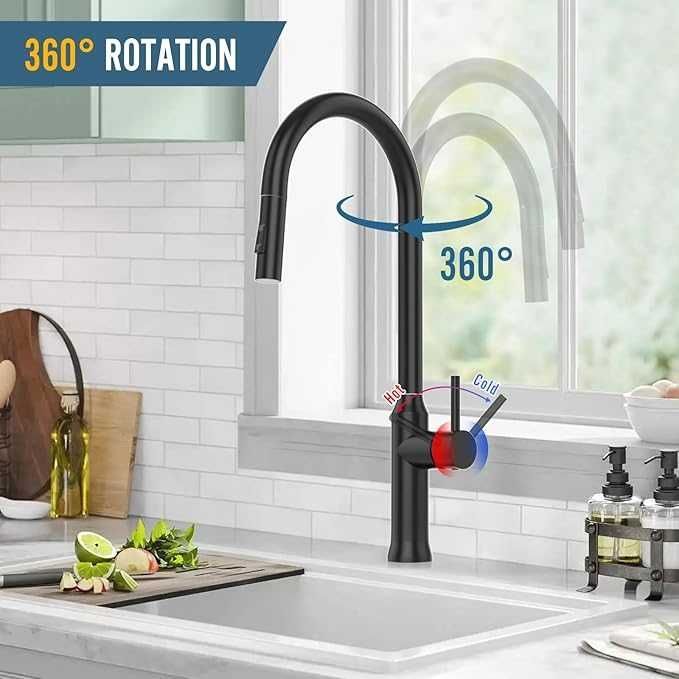 LUROON Bateria Kuchenna z Wyciąganą Wylewką 2 Tryby Natrysku 360°