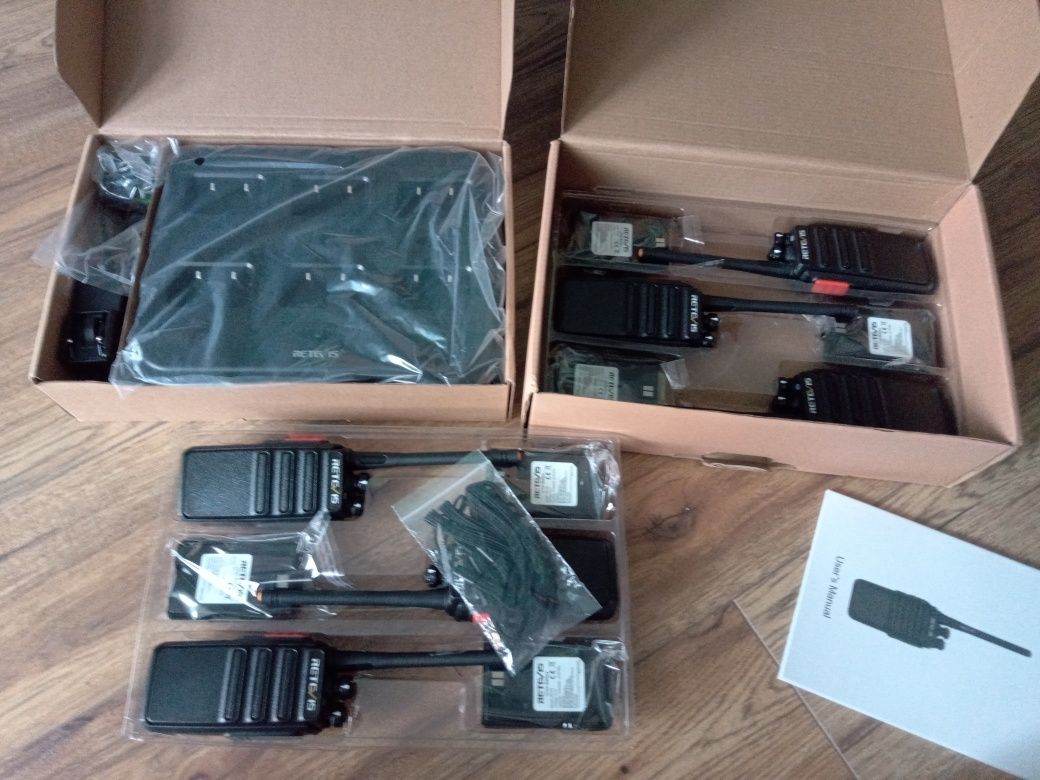 6 szt. Retevis RT24 z 6-drożną ładowarką, profesjonalne radio PMR