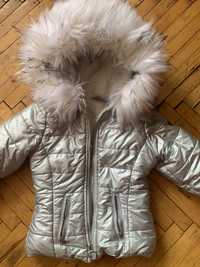 Пуховик , Зимня куртка для дівчинки  з натуральним мехом
