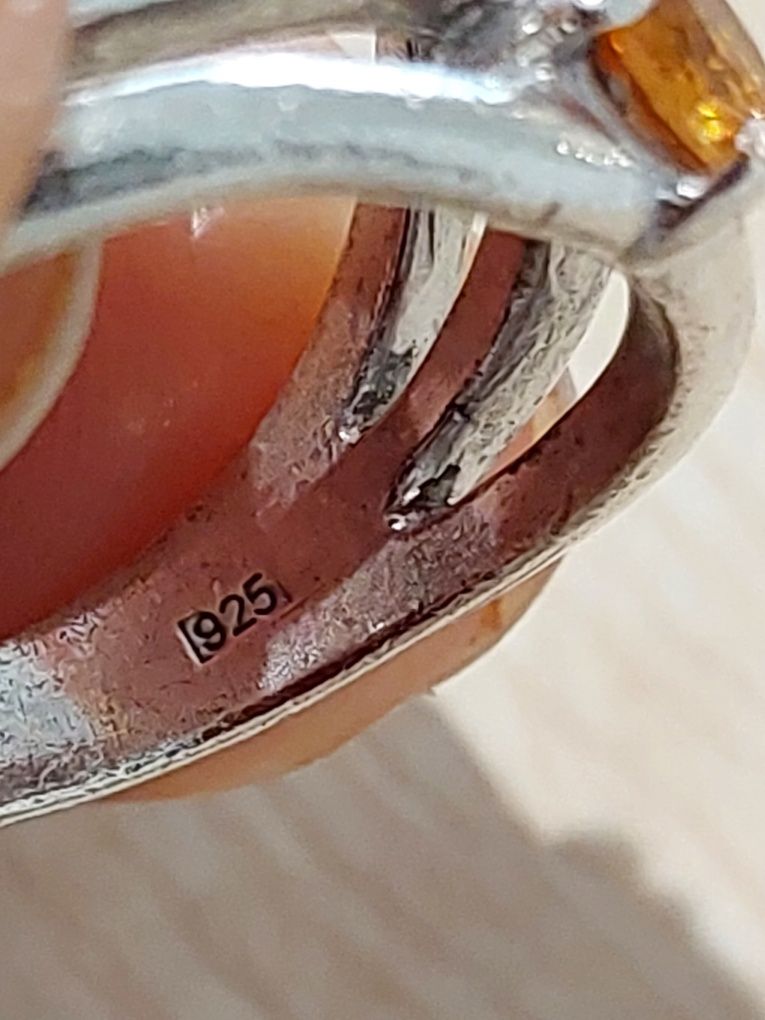 Pierścionek srebrny pr 925 - kolor - rozm. 13