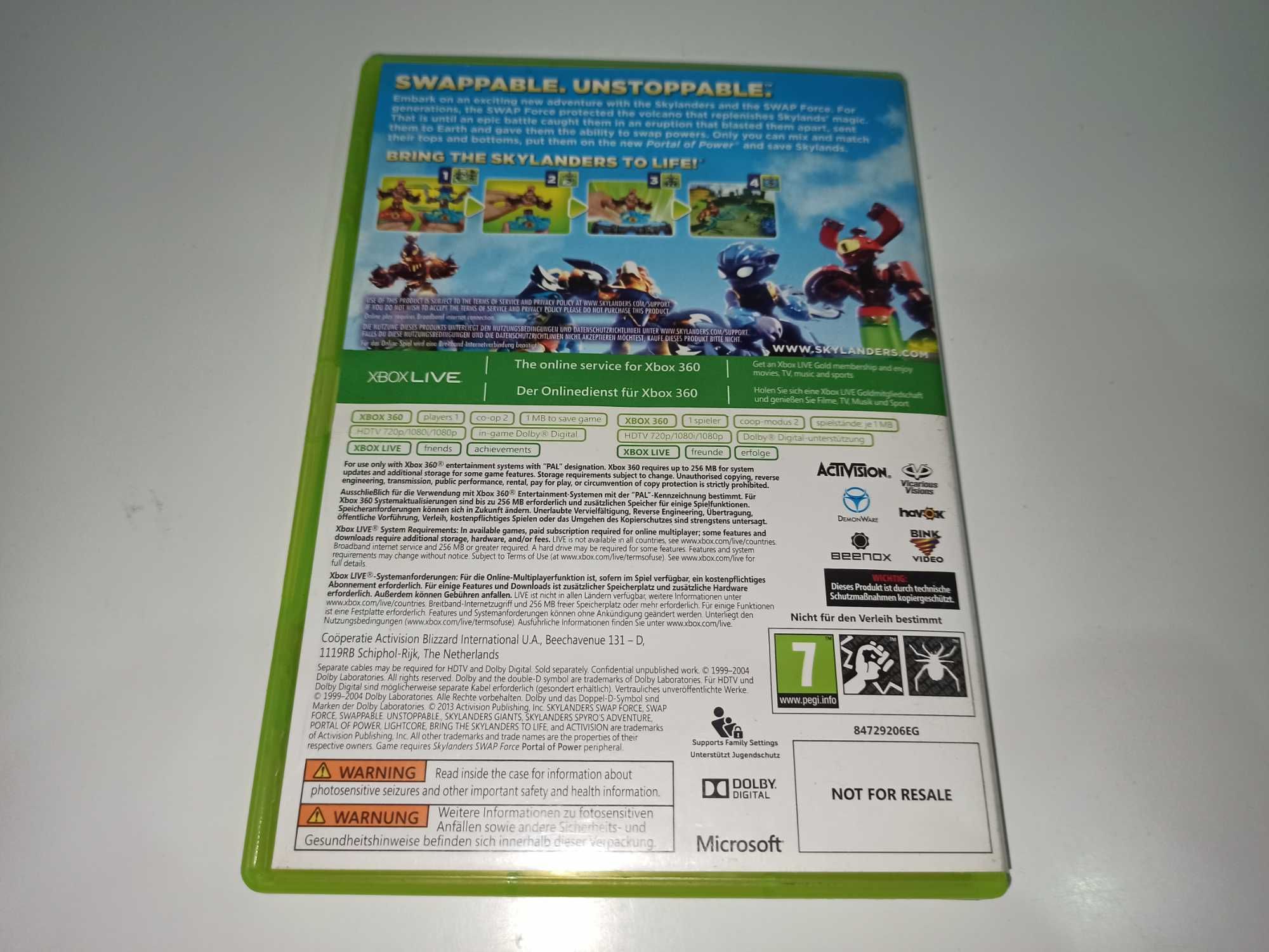 XBOX 360 SKYLANDERS SWAP FORCE , sama płyta w pudełku