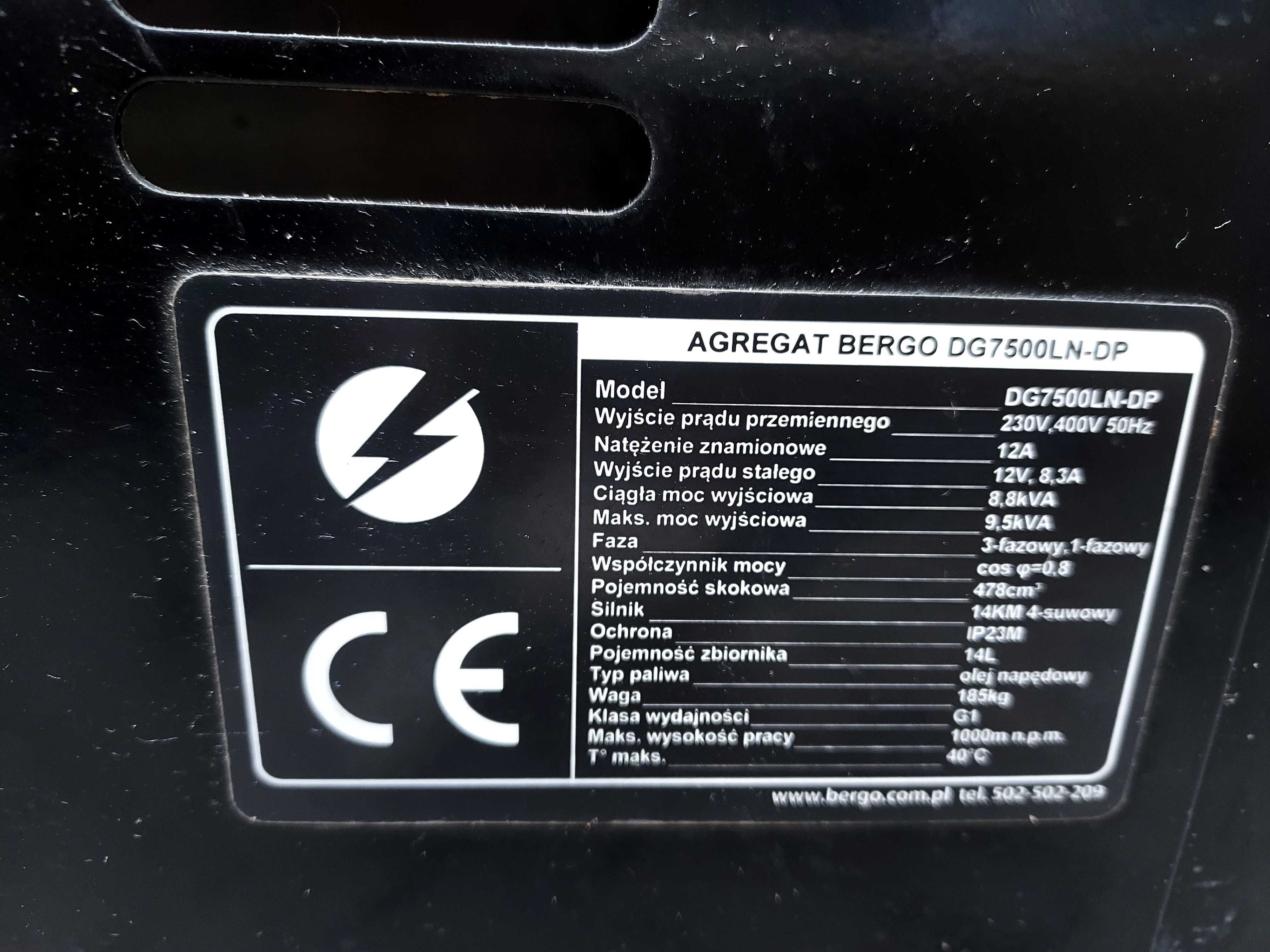 Agregrat prądotwórczy 9.5 kVa diesel