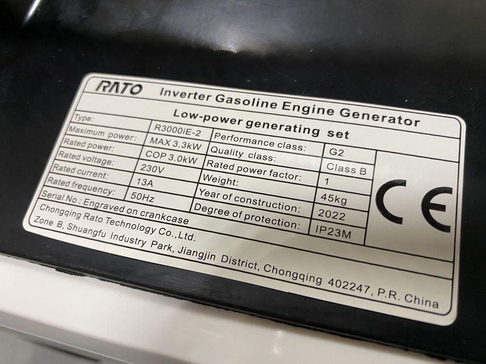 Инверторный генератор 3kW RATO R3000iE-2