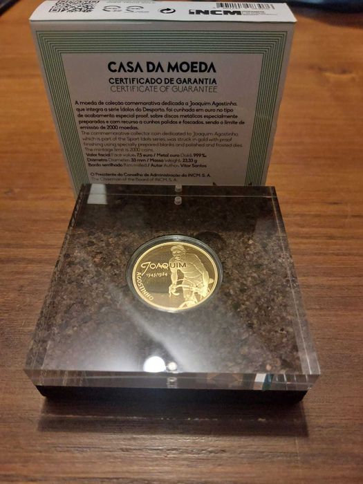 Moeda Série Heróis do Desporto - Joaquim Agostinho - Ouro Proof