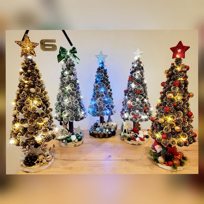 Stroik świąteczny ozdoba dekoracja bożonarodzeniowa na komodę choinka