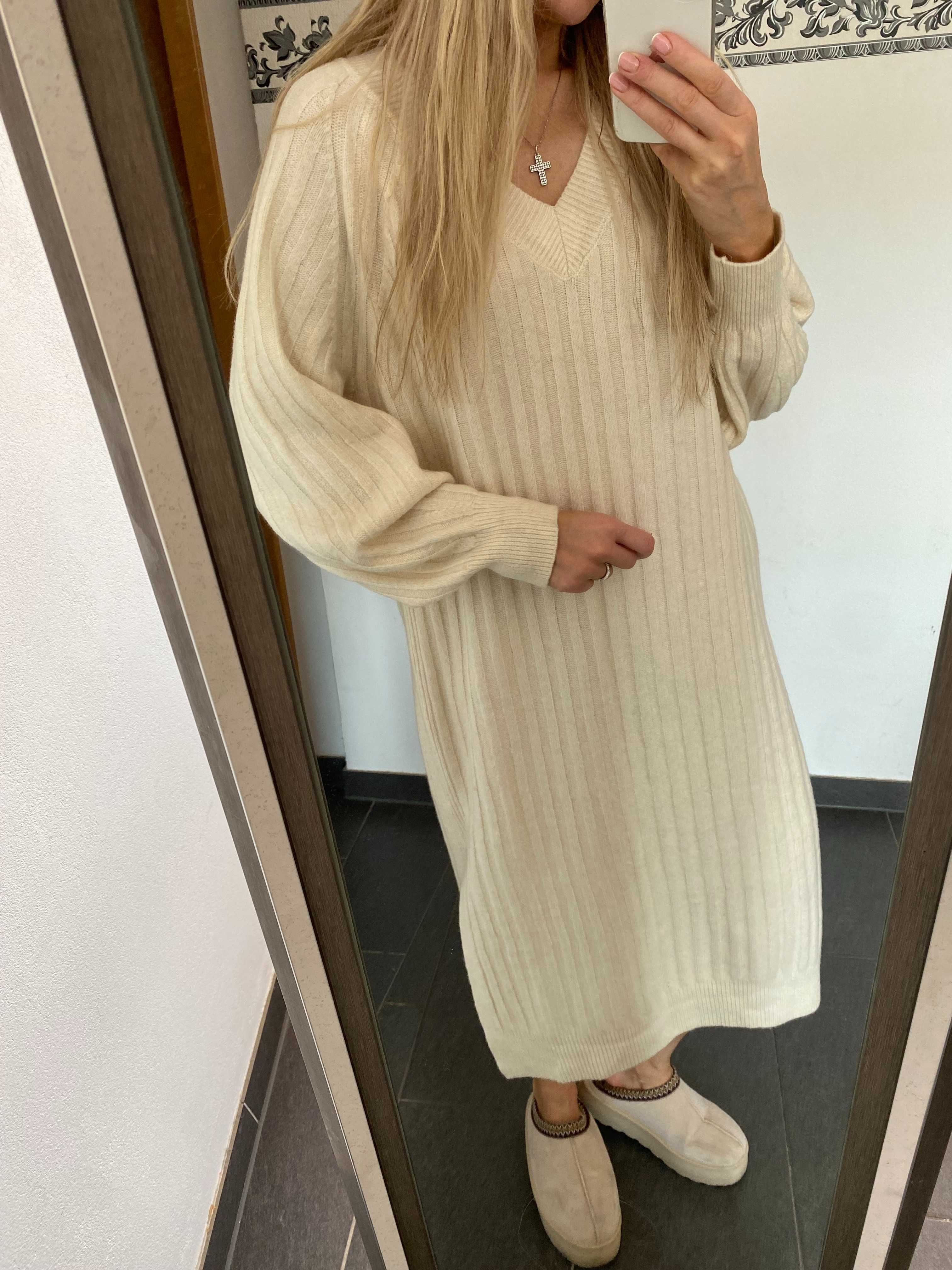 Теплое новое вязаное платье свитер с шерстью новая коллекция h&m
