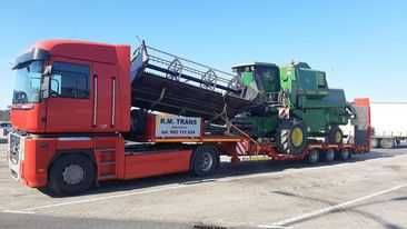 Transport kombajnów koparek maszyn niskopodwoziowy niskopodwozie