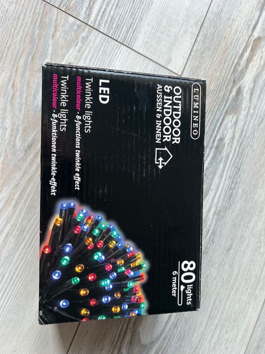 Lampki choinkowe led 6 metrów 80 lampek