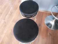 Taboret stołek - czarny welur