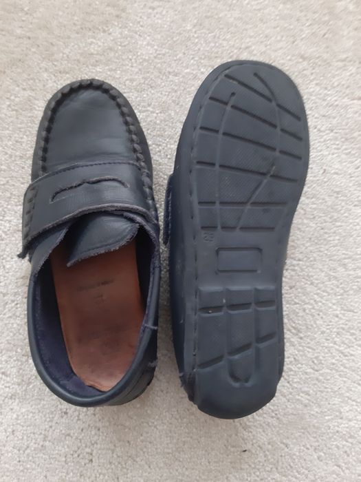 Sapato pele azul c/ velcro 29