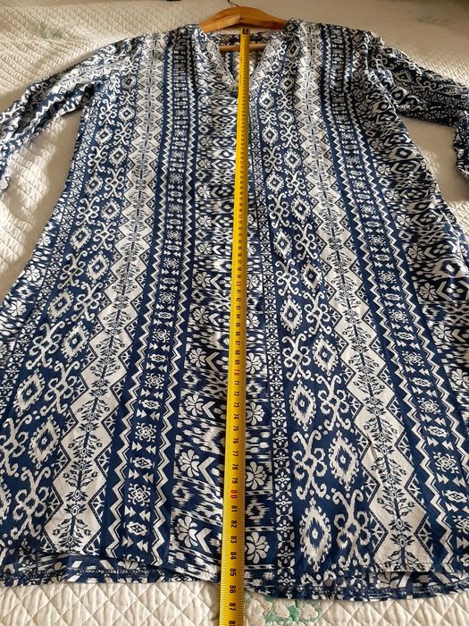 Sukienka mini boho, aztecka wzory 36 /S wiskoza