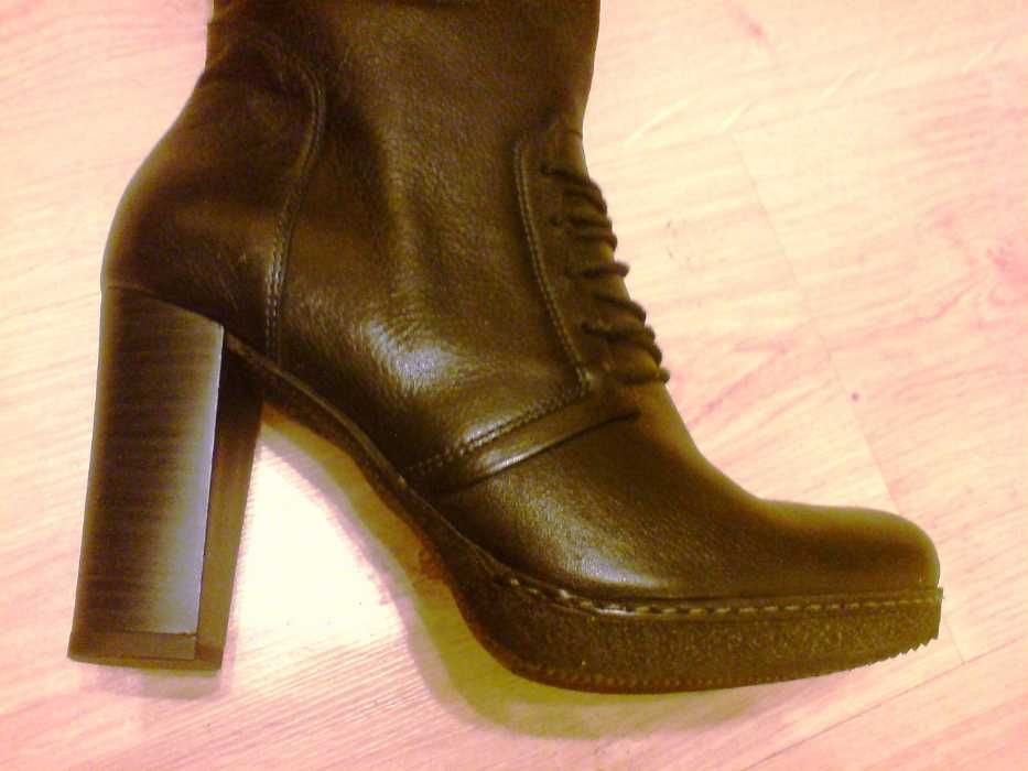 NOWE Buty-Kozaki OFICERKI Wysokie37 Natural skóra100% BRĄZ I-Klasa Gw6