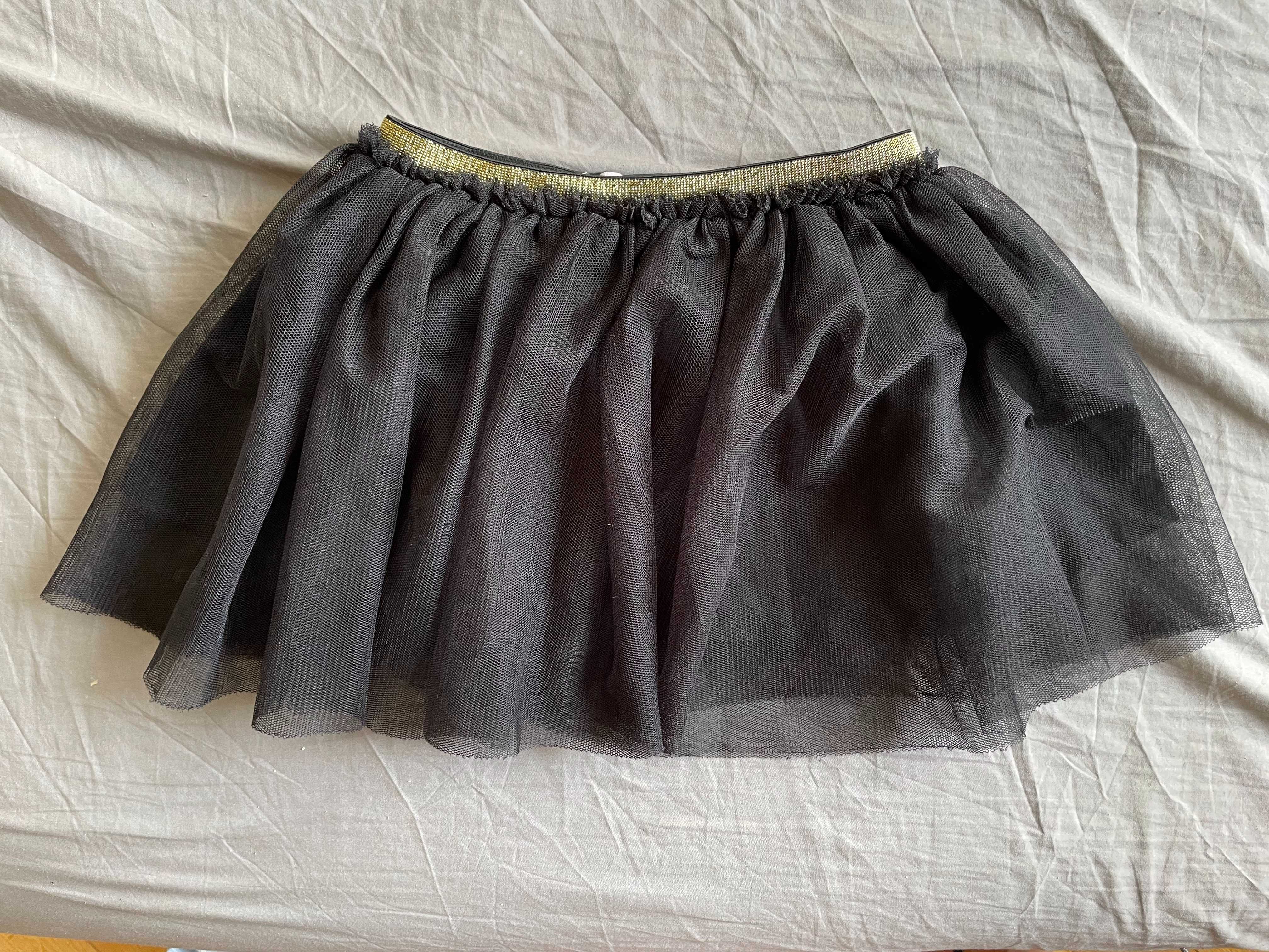 Dwie spódnice, czarna tutu i szara z podszewką i kieszeniami, 92
