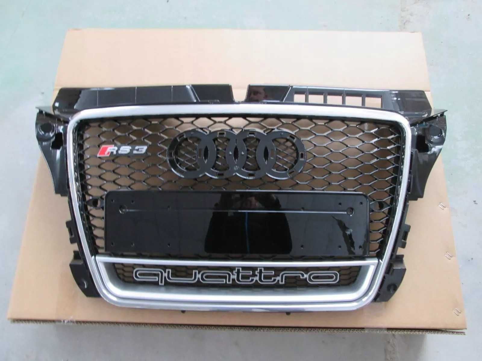 Atrapa grill Audi A3 8P 08-12 styl RS3 Black czarna chrome quattro