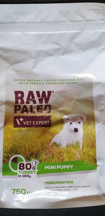 Karma dla szczeniąt małych ras z indykiem Raw Paleo Mini Puppy 6 x750g