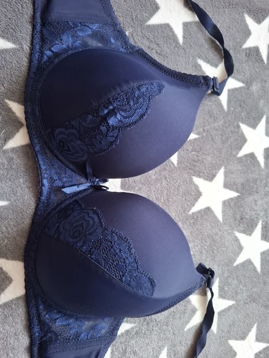 HAN rozm.90C piękny granatowy Biustonosz usztywniany