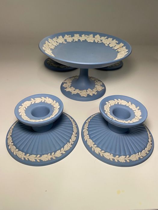 Редкий ансамбль винтажной английской керамики голубого цвета 60-80гг