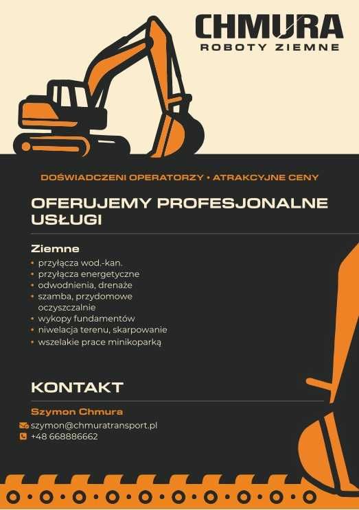 Roboty ziemne, usługi minikoparką