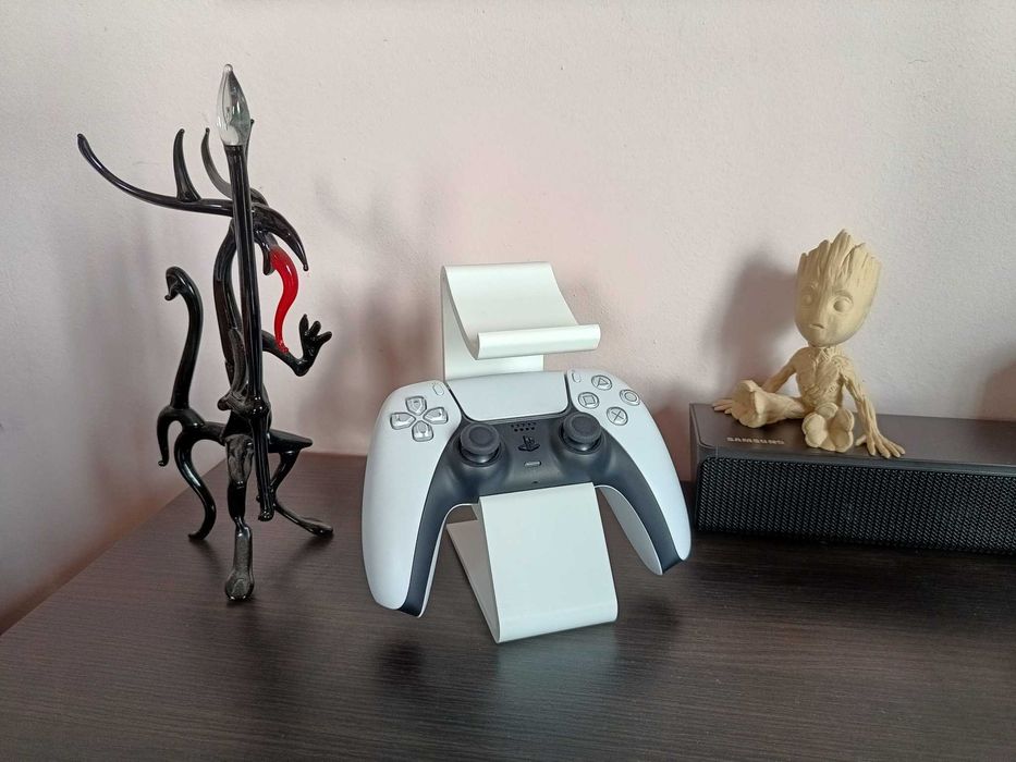 Podstawka stojak pod pad kontroler PS5 DualSense podwójny biały