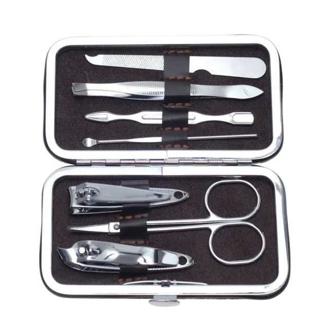 Kit 7 Peças Lote Manicure Set Profissional Aço Inoxidável Corta Unhas