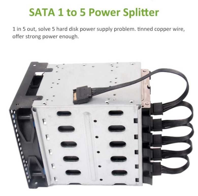 Переходник питания SATA 15 pin-5 шт SATA 15 pin кабель разветвитель