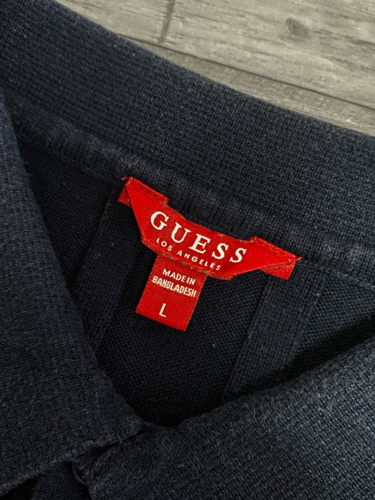 Чоловіче поло GUESS - темно синього кольору футболка поло гес, класика