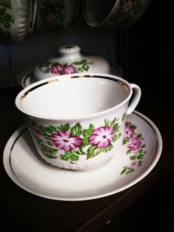 Новый сервиз чайный чайная пара чашка блюдце советский ссср позолота