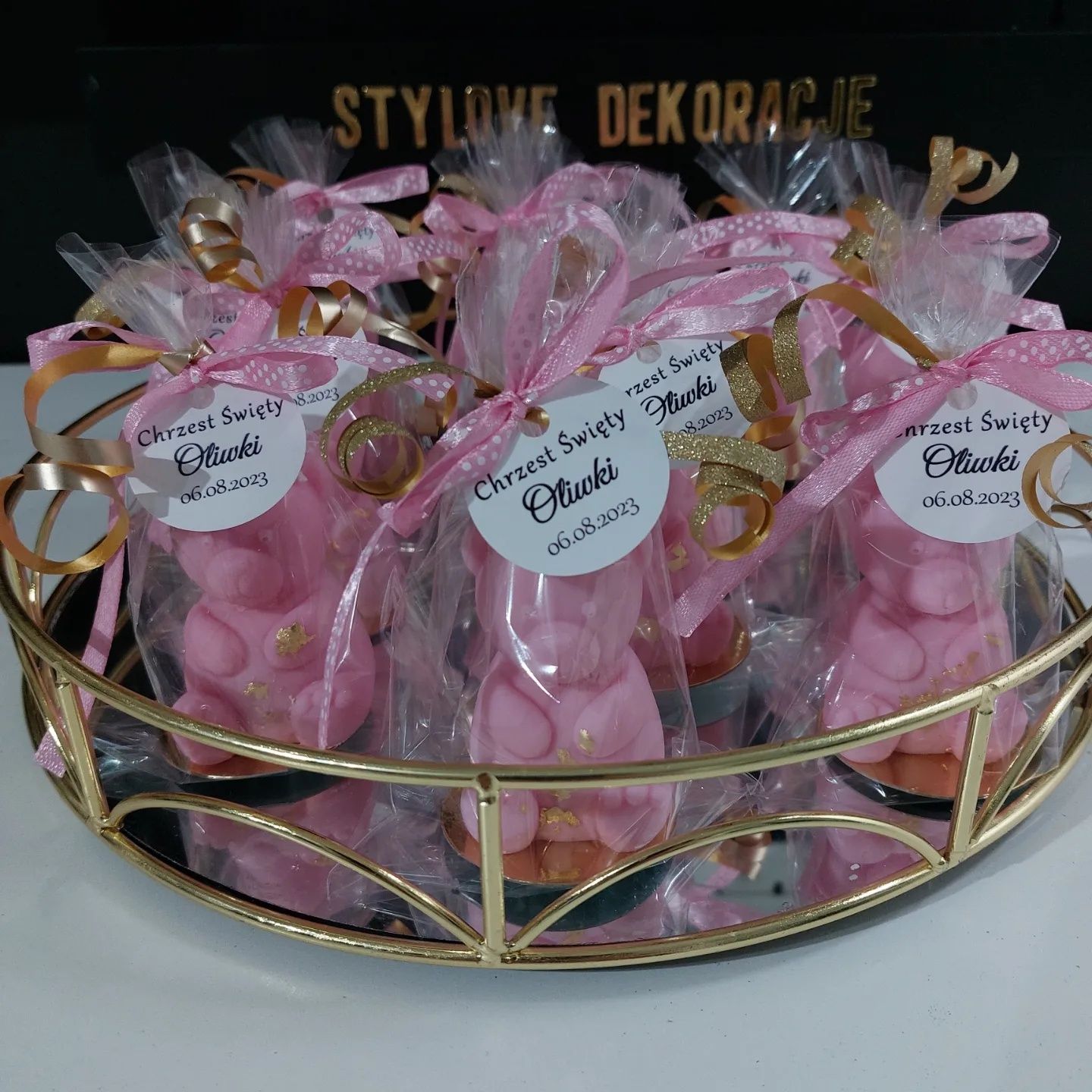 Podziekowania na chrzest świety baby shower roczek urodziny